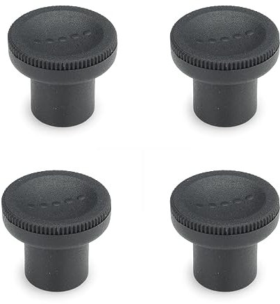 Ganter Normelemente | Rändelknopf | Rändelmutter | Schrankknopf | Möbelknopf | GN 676-21-M5-SG | 4 Stück | Kunststoff | Buchse Messing | Griff 21mm | Gewinde M5