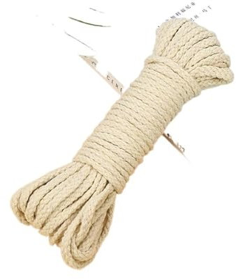 Gartenseil 10 Meter 7 mm farbiges gedrehtes Kordelseil aus Baumwolle, gewebtes Seil, Kordeln, Basteln, dekoratives DIY, handgefertigtes Taschen-Kordelzug-Gürtel-Zubehör Garten Kordel (Color : Beige,