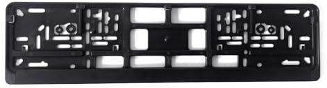 Avejjbaey Marco de matrícula, cubierta de placa de matrícula de PP negro, soporte universal para matrícula de coche de la UE,