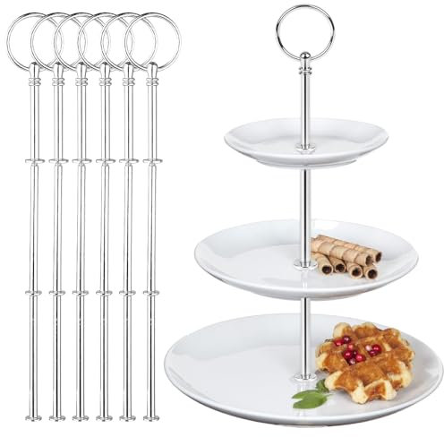 mizikuu 6 Piezas Accesorios de Soporte para Pastel, 3 Niveles Soporte Tarta Estante de Torta Asa Central Metálica decoración de Fiesta de té para Fiestas de Cumpleaños de Bodas