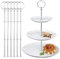 mizikuu 6 Piezas Accesorios de Soporte para Pastel, 3 Niveles Soporte Tarta Estante de Torta Asa Central Metálica decoración de Fiesta de té para Fiestas de Cumpleaños de Bodas