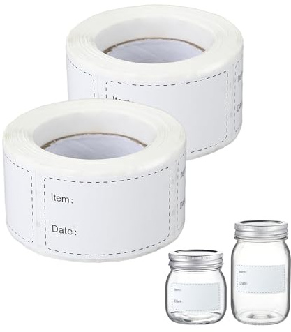 Klistermärken för burkar - 500 stycken, 5 x 3 cm, skrivbara etiketter för burkar, påsar, gåvor, frukt, kontor och skola