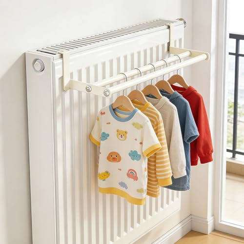 Hekasvm Heizkörper Edelstahl Wäscheständer, Wäscheständer für Ölradiator, Elektroheizkörper Lagerrega, Heizkörpertrockner für Socken, 58cm