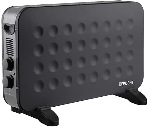 EPISENT Portable Electric Convector Heater 2000W with Remote | Instant PTC Heating in 3 Seconds | Digital Thermostat, 24H Timer, Turbo Fan, Oscillation, Silent 34dB Heater for Home & Office