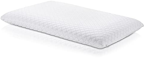 Perfect Soft Ultradünnes Kissen zum Schlafen, 7,6 cm, schmales Kissen für Bauchschläfer mit Strickstoffbezug, hochdichtes, festes flaches Kissen | Memory-Schaum (7,6 cm normal)