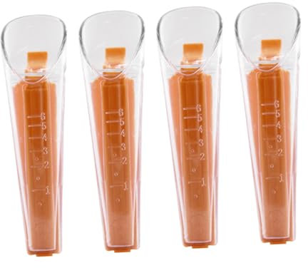 CONGARTENO Yeast Measuring Cups with Scale 4pcs Set Powder Measuring Spoon Dry Yeast Weighing Cups with Sealing Clip for Baking Home Kitchen Pastry Tools