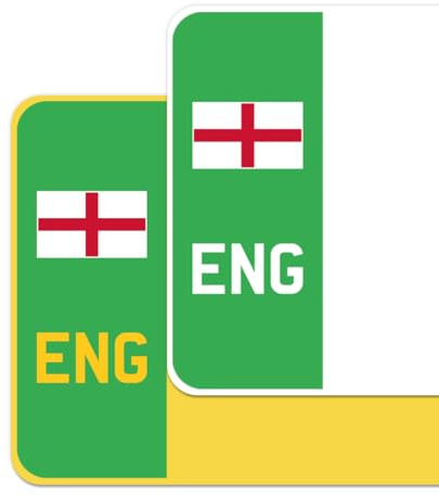 Premium Vinyl Stickers for UK Car Number Plates Decorative Purposes – England (Cross of St George) – Bubble-Free & Easy Application – Set of 2 (Front & Rear) (ENG, Green)