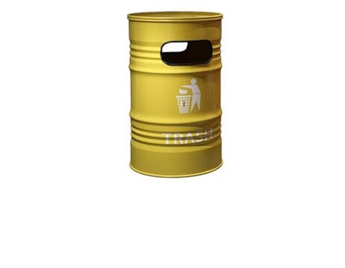 MENGLI-2024 Cubo de Basura Exterior Contenedor De 240L De Gran Capacidad Estilo Industrial Al Aire Libre Hierro Comercial Lata De Gasolina Grande Creativa Grande Cubo de Basura(Yellow)