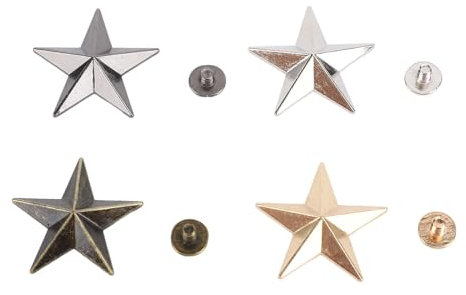 100 Ensembles de Rivets en Bronze Noir en Argent en Argent en Argent, Clous Décoratifs en Alliage avec Vis, Rivets D'étoiles de 26 Mm pour Chaussures de Sac à Vêtements,