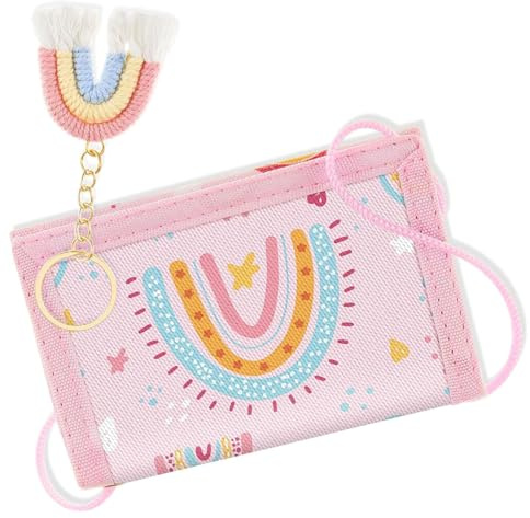 Alriedy Portemonnaie Kinder Dreifach Gefalteter Brustbeutel Mit Schlüsselanhänger, Ideal Zum Umhängen Für Jungen Und Mädchen. Perfekt Als Praktisches Geschenk Für Kleine Abenteurer