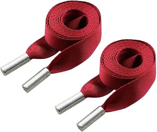 2 cordoncini universali di ricambio, 140 cm x 2 cm, colore rosso bordeaux, in poliestere, con chiusura in metallo, per felpe, pantaloni