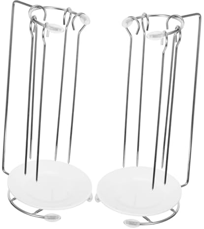 FUTUREORYY 2 ensembles Support de Brochettes Acier Inoxydable avec Plateau pour Barbecue Extérieur Rack Suspendu Durable pour Brochettes et Viandes