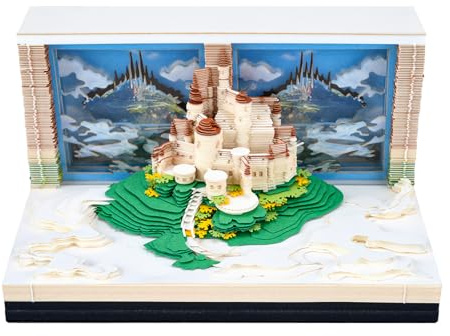 3D-Wochenkalender 2026 - Himmelsstadt | Bastelkalender mit Papiermodell-Burg als Schreibtischdekoration | Zauberhafte Winterdekoration