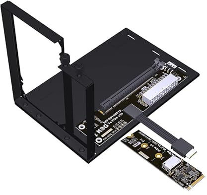JMT ADT-K993G-BK7 PCIE 5.0 X4 / M.2 NVMe to OCuLink SFF-8611 External Dock Adapter Compatible with NUC STX ITX Motherboard Mini PC (K993G-BK7-F4Q-50cm)