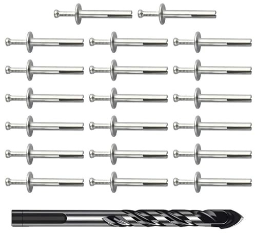 20 Pcs Concrete Screws With One 6mm Drill Bit Anchor Bolts Expansion Bolts Concrete Anchor Bolts Wall for Brick Wall Brick Masonry Heavy Duty Expansion Nail Assorted Set (6 * 40)