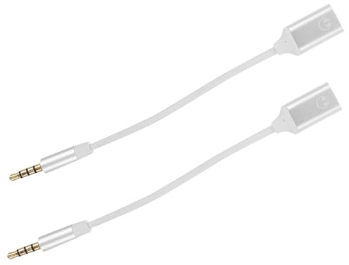 COHEALI 2 pièces Adaptateur Casque Type-c vers Jack Argenté Câble Audio USB-c Mâle vers Femelle Connecteur Haute Fidélité Compatible Téléphones Tablettes PC et Lecteurs