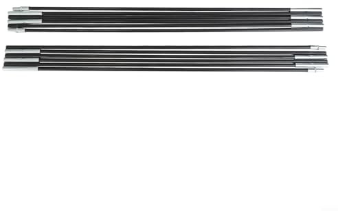Yhenlovtt Fiberglas-Zeltstangen-Ersatz-Set mit elastischem Gummiseil für 1–8 Personen, Campingzelte und Vordächer (390), 2 Stück