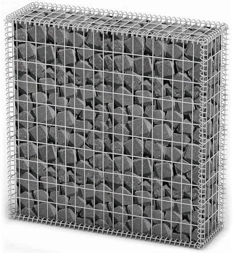 BAKAJI Rete Gabbione per Sassi in Acciaio Galvanizzato, Recinzione Orto da Giardino, Gabbioni Cestello Metallico Resistente alle Intemperie e Durevole, Muri di Sostegno Recinti (100 x 100 x 30 cm)