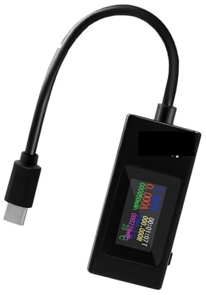 Tester USB Misuratore di corrente DC4-30V tensione Amperometro temporizzazione Monitor digitale Indicatore interruzione Caricabatterie da banco(066C Black Type C)