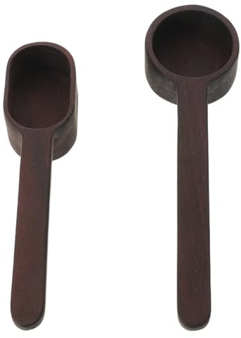 Garneck Cucharas Medidoras para Café Molido de Madera Maciza Nogal 2 Piezas (tamaño 2 y 3) Cucharas Dosificadoras Pequeñas Ergonómicas para Utensilios Cocina y Té