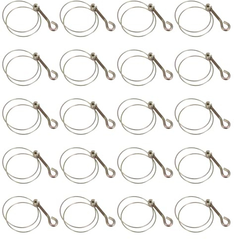 Operitacx 20pcs Double Wire Tube Hose Clamps 2.5 Inch 67mm Metal Pipe Clips with Handle for Household Water Pipe Tightening and DIY Plumbing Repair