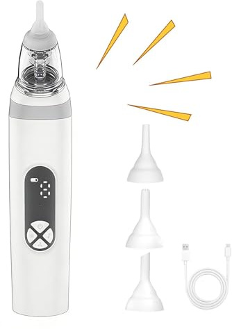 Aspiratore nasale,Silenzioso elettrico ergonomico con 3 livelli di aspirazione,Pulitore Nasale per Bambini - per Famiglie, Genitori e Amici