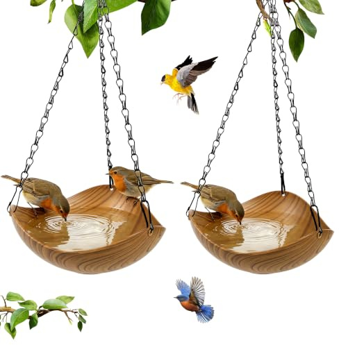 Abreuvoir Oiseaux Exterieur, 2 Pièces Mangeoire Oiseaux à Suspendre | Mangeoire Oiseaux Extérieur, Abreuvoir Oiseaux à Suspendre, Baignoire Oiseaux, Bain Oiseaux pour Jardin Balcon et Terrasse