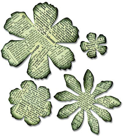 Sizzix Bigz Stanze Tattered Florals von Tim Holtz, Mehrfarbig, Zerlumpte Blumen