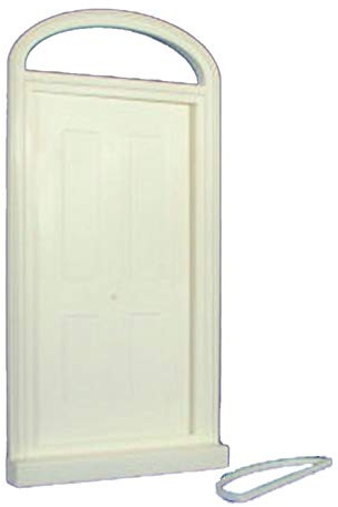 Melody Jane Dolls House Large Victorian Front Door White Plastic External Oval Fanlight 1:12