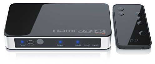 CSL - HDMI Switch 4k 60Hz mit Fernbedienung - 3 in 1 Out - 3 Port Ultra HD Umschalter - automatische Umschaltung - Ultra HD 4096x2160-36-Bit Deep Color - HDCP