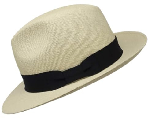 Gamboa Originale Capello Panama di Paglia Grado di Protezione 7-8 Uomo Donna Fedora Cappello da Sole in Paglia Toquilla