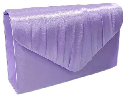 LeahWard Women's Satin Floral Clutch Bags Party Wedding Evening Handbag 8002 (Lilac)