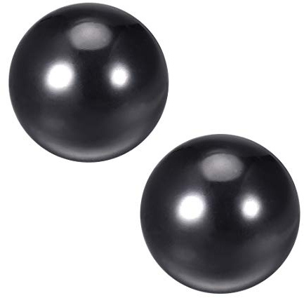 sourcing map 2 Pcs Thermoset Ball Knob M20 Female Threaded Machine Handle 50mm Diameter Smooth Rim Black