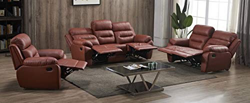 Mapo Möbel Voll-Leder Sofagarnitur Fernsehsofas Relaxsofas 5131-3+2+1-206