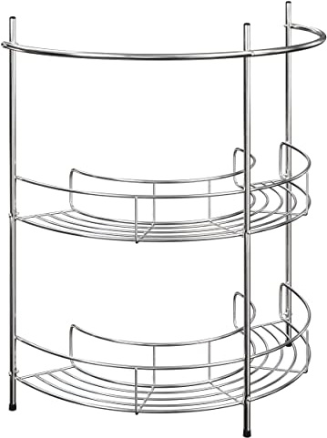 Pedestal Sink Organizer - Compact Under the Sink Rack with 2 Storage Shelves and Towel Holder - Space Saving Bathroom Storage by Lavish Home