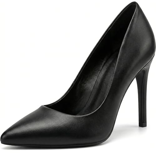 Women Stiletto High Heel Pointed Pumps Ladies Party Clubbing Work Court Shoes Size 3-12 (10 UK, Black Matte)