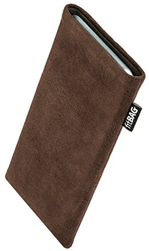 fitBAG Klassisk brun mobilväska för Apple iPhone 11 väska av original Alcantara med mikrofiberfoder | fodral med rengöringsfunktion | Tillverkad i Tyskland