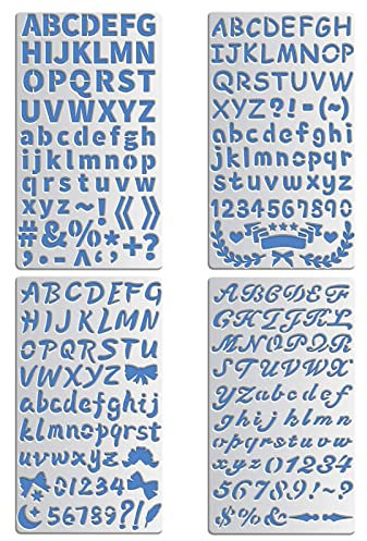 BENECREAT Metall-Schablonen für Holzschnitzerei, Zeichnungen und Holzverbrennung, Gravur- und Scrapbooking-Projekte, 10,2 x 17,8 cm, 4 Stück