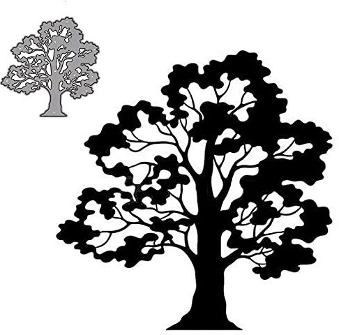 YunTrip Baum-Metall-Stanzformen, großer Baum, Stanzschablonen, DIY, Scrapbooking, Album, dekorative Prägepapier-Schablonen für Kartenherstellung, silber