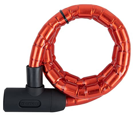 Oxford LK137 - Cable blindado de barrera de 1,4 m x 25 mm (rojo) Products LK151 Combo de cerradura de combinación de seguridad multiusos para bicicleta, cafetería, buggy, esquí, casco, amarillo, talla