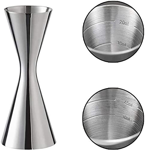 Norhogo Vaso medidor de cóctel de acero inoxidable, 30/60 ml, para bar, fiesta, vino, cóctel
