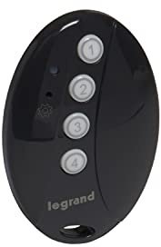 Télécommande de Poche Connectée 4 Ordres pour Piloter Appareils Filaires (Éclairage, Volet Roulant) - Fonction LED Indication Batterie - Inclus 1 Pile 3V CR2032 - Finition Graphite - 199147 - Legrand