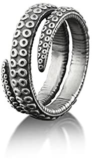 BySilverStone Jewelry Tentakel-Herrenring Aus Oxidiertem Silber, Kraken-Ring Für Freund, Meeresleben-Oktopus-Schmuck Für Männer, Meerestier-Ring, Ring Für Die Beste Freundin