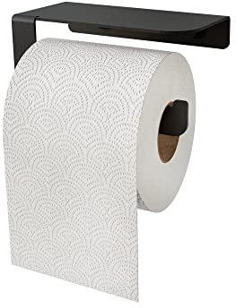 DABSTORY Toilettenpapierhalter Klopapierhalter Klorollenhalter Wandmontage WC Papier Halter Papierhalter Rollenhalter für Badzimmer und Küche Toilettenpapierrollenhalter Edelstahl Schwarz