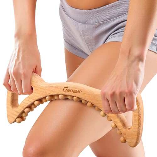 Faszienstab Holz mit Griff Cellulite Massagegerät Gua Sha Therapy Stab | 29 Massageköpfen Gua Sha Massagestab mit Griff Maderotherapie Tool Wooden Fascia Anti-Cellulite Massagegerät Beine Buchen