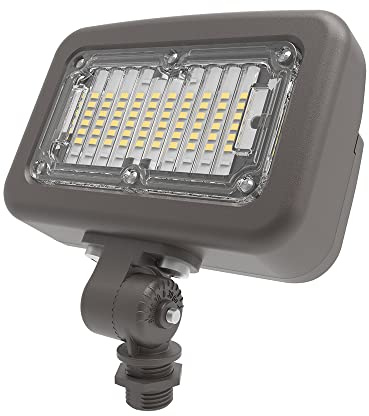 HALO GFLM Series, 25-Watt, Bronze, Outdoor Integrated LED Medium Floodlight, Dusk to Dawn, 3800 Maximum Lumens