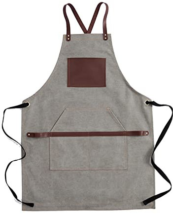 BATTTX Canvas Apron For Men, Heavy Duty Work Apron With Pockets, Waterproof Wear-resistant Tools Apron For Garden