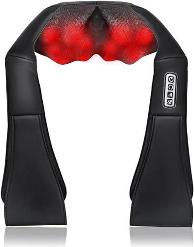 GiftPlus Masseur Shiatsu pour le cou et le dos avec chaleur – Massage des tissus profonds 5D – Masseur électrique des épaules pour cou, dos, taille, jambes, mollet, pieds, bras, corps entier