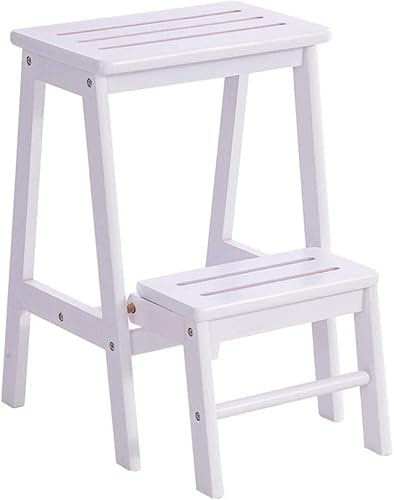 AAMNA Indoor-Kletterhocker, 2/3-stufiger Tritthocker für und Erwachsene, klappbare Trittleiter aus Holz, Fußhocker, Blumenregal, Schuhbank, belastbar bis zu 150 kg/Farbe 1/3 Stufe (Farbe 3, 2 Stuf