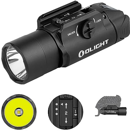 OLIGHT PL Turbo Valkyrie Linterna Táctica LED Potente 800 lúmenes 515 metros Compatible con Diferentes Rieles para Caza, Búsqueda en Exteriores Utilizada para Actividades Deportivas(Negro)